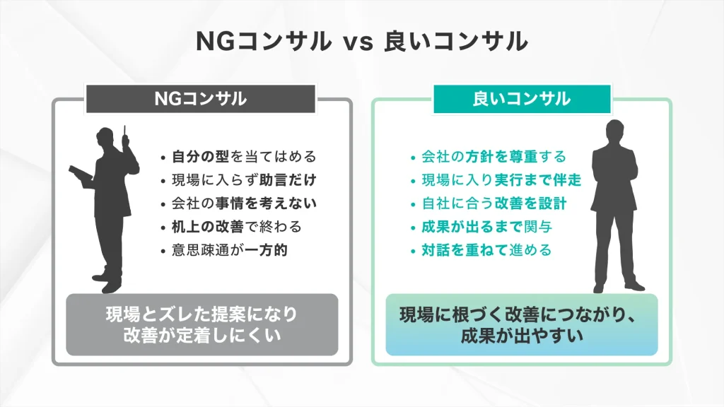 中小製造業向けコンサル会社失敗しない5つの選び方_良いコンサルと悪いコンサルの見極めポイント