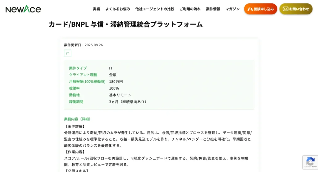 NewAceの案件例4. IT系プロジェクト