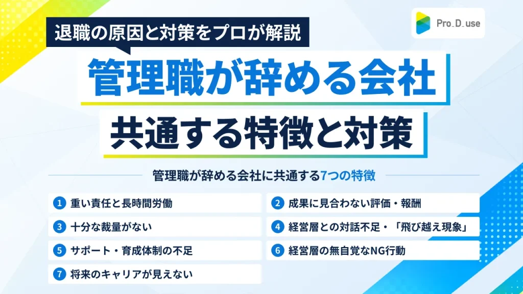 管理職が辞める会社の問題点・共通の特徴、対策を組織のプロ解説