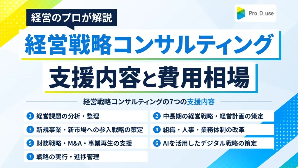 経営戦略コンサルティングとは？支援内容や費用相場をプロが徹底解説